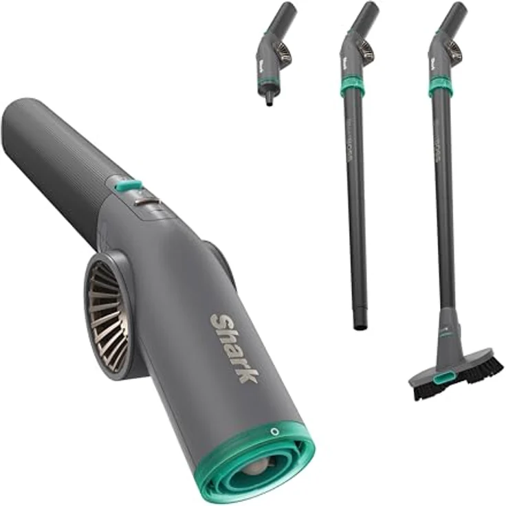 Shark BlastBoss AB2111, All-in-One-Luftstrahlsystem mit BlastBroom, Präzisionsdüse und Verlängerungsstab, kabelloses Handgebläse, 0–190 MPH, anthrazit – Bild 1