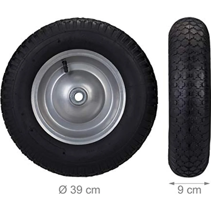 Schubkarrenrad 4.80 4.00-8, luftbereift, Ersatzrad mit Stahlfelge und Ventil, Komplettrad bis 120 kg, schwarz – Bild 4