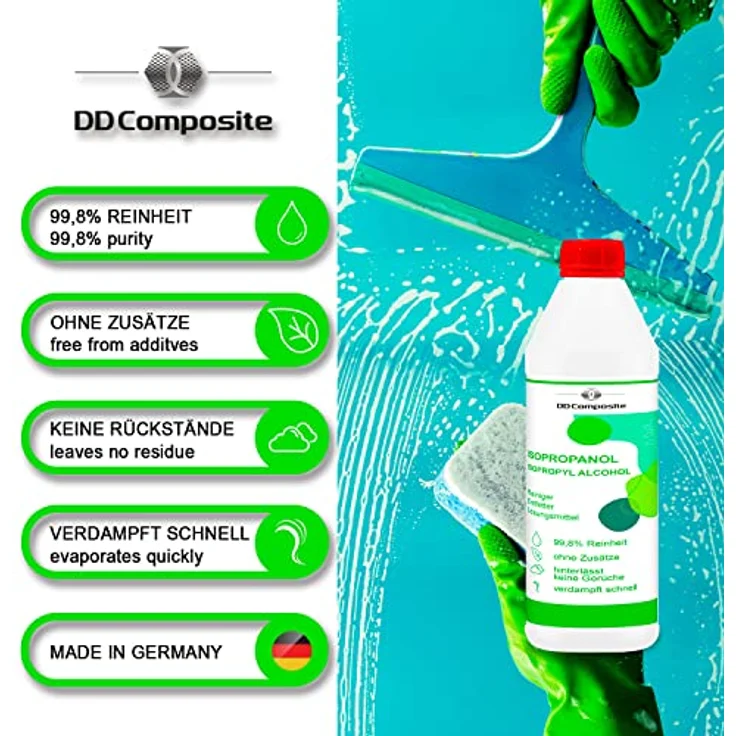 DD Composite 1L Isopropanol 99,8%, farb- und geruchloses Reinigungs- und Lösemittel, vielseitig einsetzbar – Bild 3
