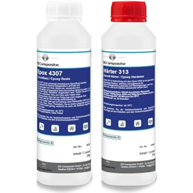 DD Composite Epox 4307, 250g Epoxidharz mit 125g Härter 313, lösemittelfrei und chemikalienbeständig – Bild 1