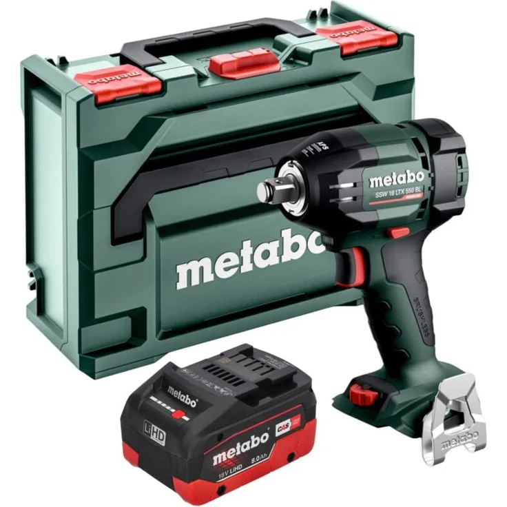 Metabo SSW 18 LTX 550 BL, Akku Schlagschrauber 18 V mit 550 Nm Drehmoment, inkl. 8,0 Ah LiHD Akku und metaBOX, ohne Ladegerät