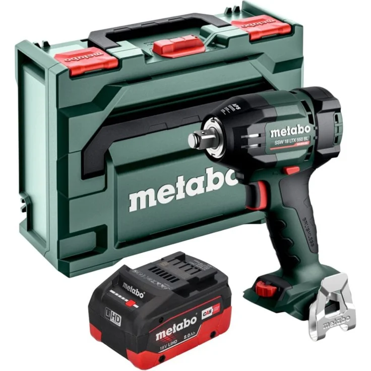 Metabo SSW 18 LTX 550 BL, Akku Schlagschrauber 18 V mit 550 Nm Drehmoment, inkl. 8,0 Ah LiHD Akku und metaBOX, ohne Ladegerät