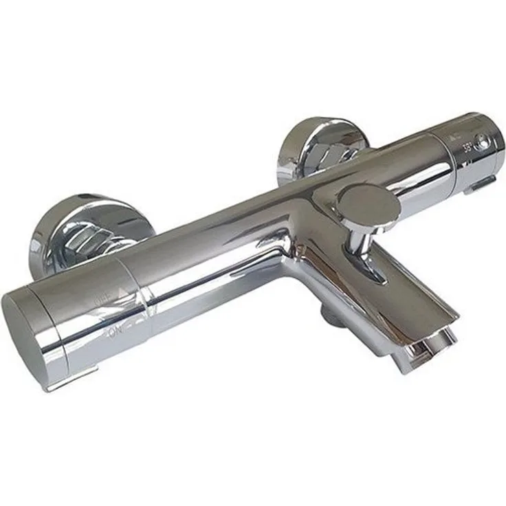Aloni TM22060 Badewannenarmatur, Thermostat Duscharmatur aus Messing in Chrom mit Air-Power Funktion und Sicherheitssperre