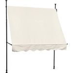 SVITA Klemmmarkise Balkonmarkise Sonnenschutz Markise Handkurbel ohne Bohren 150x200 cm (BxT) Beige, Wetter- und UV-beständig, höhenverstellbare Teleskop-Stangen