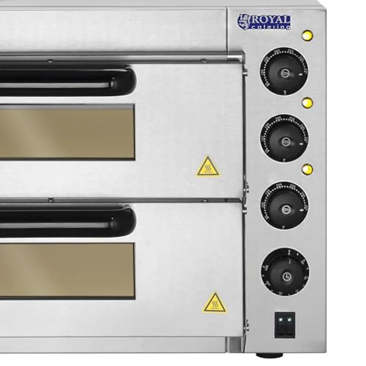Royal Catering Pizzaofen Pizzabackofen 2 Kammern Ø 40 cm Pizzabäcker mit Schamotteboden und 3000 Watt Leistung - Preisvergleich – Bild 4