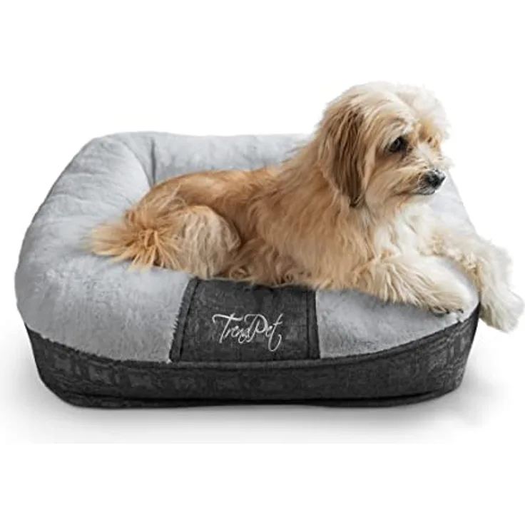 TrendPet LunaLounge Kuschelbett für Hunde und Katzen in 3 Größen und Farben (S, Grau)