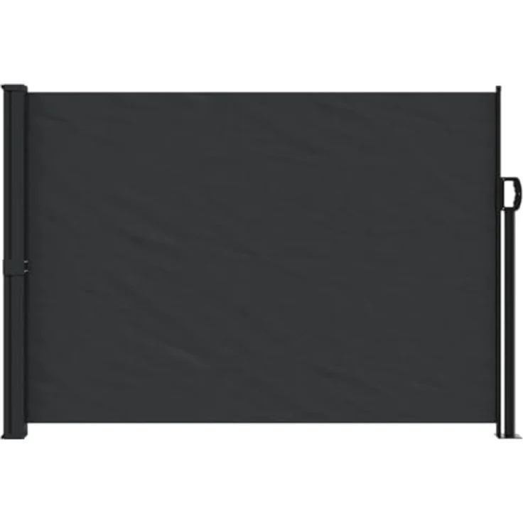 vidaXL Seitenmarkise, Wandmarkise mit PU-Beschichtung, Sichtschutz für Balkon Terrasse Garten, Windschutz Markise, Ausziehbar Schwarz Polyester – Bild 3