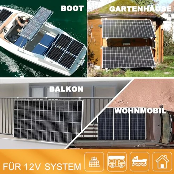 enjoy solar Eco Line ES170M, Monokristallines PERC Solarmodul 170W, ideal für Garten und Wohnmobil, TÜV zertifiziert, mit 90 cm Solarkabel, 10,9 kg – Bild 2