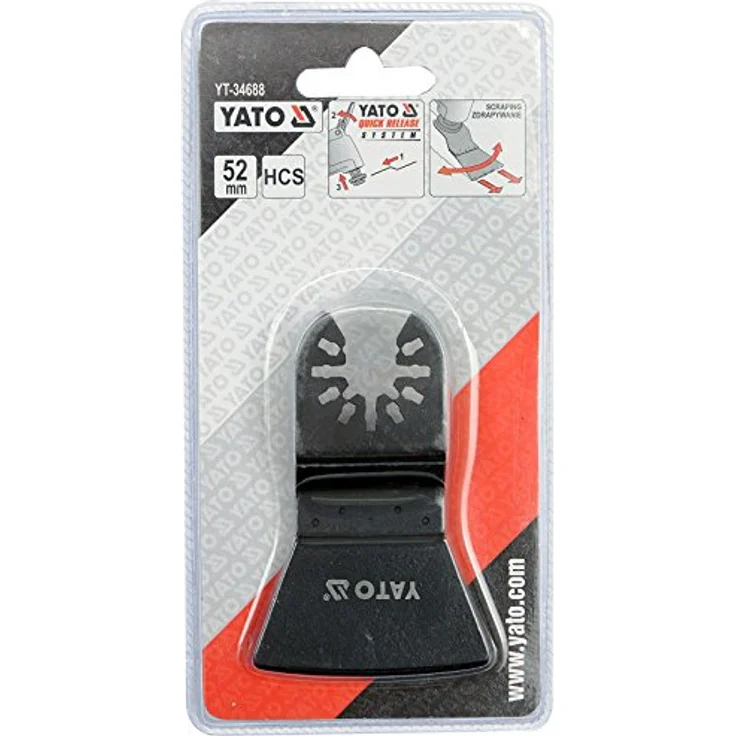 YATO SHORT SCRAPER, Schaber für Oscillating Multitool, Breite 52 mm, HCS-Stahl für einfache Rückstandsentsorgung – Bild 2