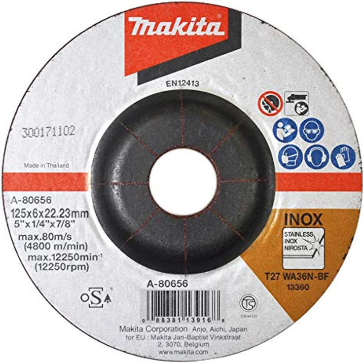 Makita A-80656 A-95962 Schruppscheibe 125mmINOX100Stk, Blau, Silber, 76x533 mm – Bild 2