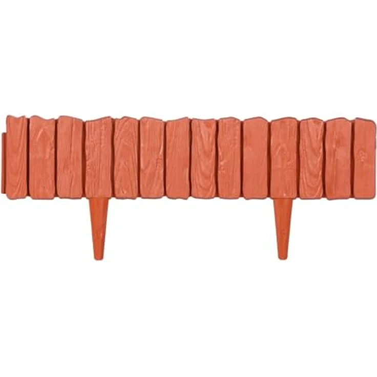 BooGardi Rasenkante Kunststoff Holzoptik 4 Farben 57cm x 12,5cm 5er/10er/20er Set · Terrakotta 5er Set · Flexible Beeteinfassung · Beetumrandung Garten · Mähkante Raseneinfassung – Bild 2