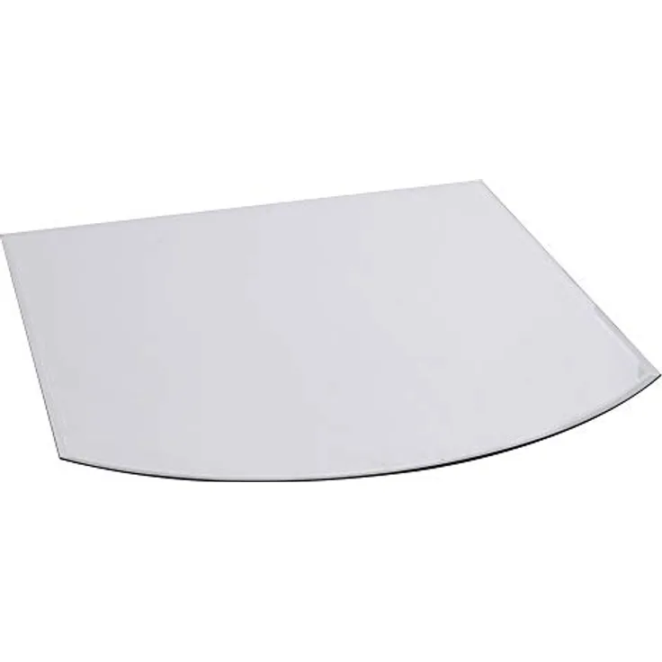 FIREFIX 1958/1 Glasbodenplatte, Hitzeschutz Ofen, Segmentbogen-Bodenplatte (1.000 x 1.200 x 1.000 mm), 8 mm starkes Klarglas (Sicherheitsglas ESG) mit 20 mm Facettenschliff, transparent