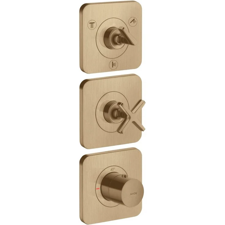hansgrohe Axor Citterio E Thermostatmodul für 3 Verbraucher Unterputz, Brushed Bronze, maximale Durchflussmenge 42 l/min, Temperaturbegrenzung einstellbar