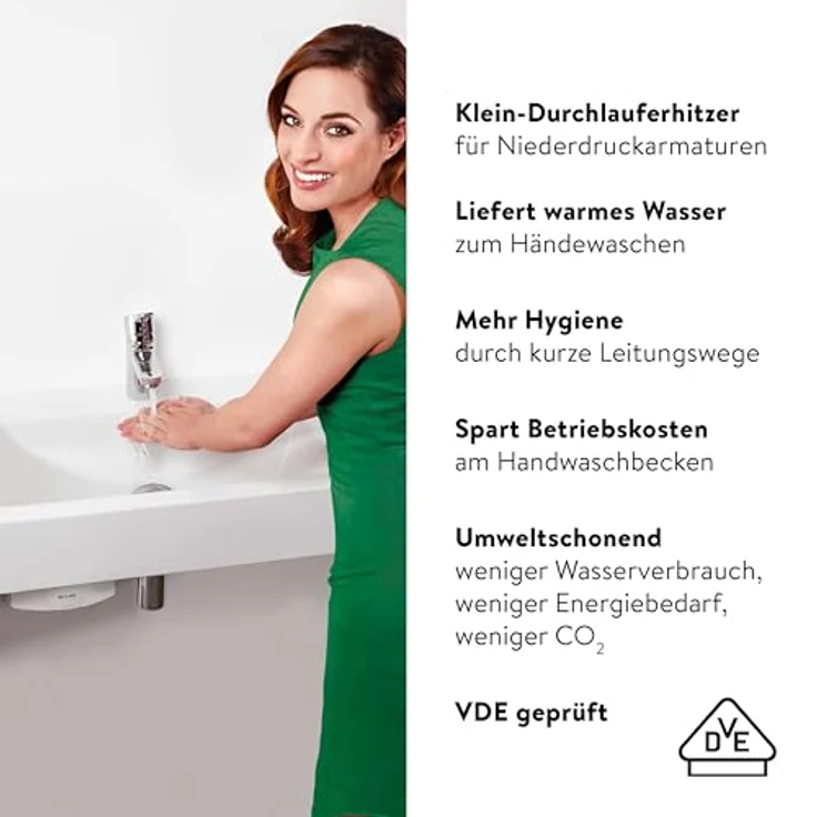 CLAGE M3 Hydraulischer Klein-Durchlauferhitzer, 3,5 kW, für drucklose Armaturen, VDE-GS geprüft, sofort warmes Wasser – Bild 5