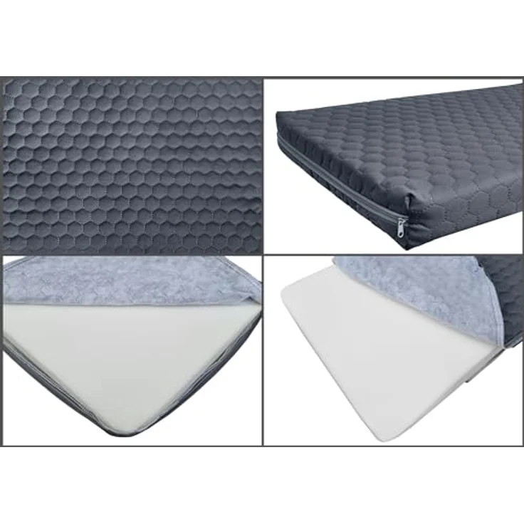 ERST-HOLZ Tierbett Hundebett für große Hunde 100x60 Kiefer Tierbett, rustikales Hundesofa, wohngesunder Wasserlack, grau – Bild 6