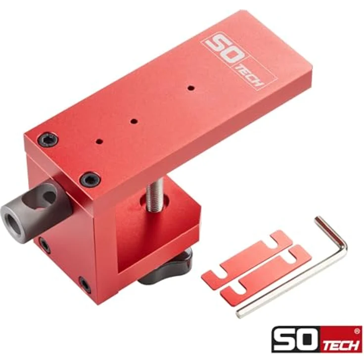 SO-TECH Bohrlehre K-Push Boden + Adapter, Bohrschablone für Drucköffner mit ø 10 mm Einbaudurchmesser, inkl. Abstandshalter 1 mm – Bild 2