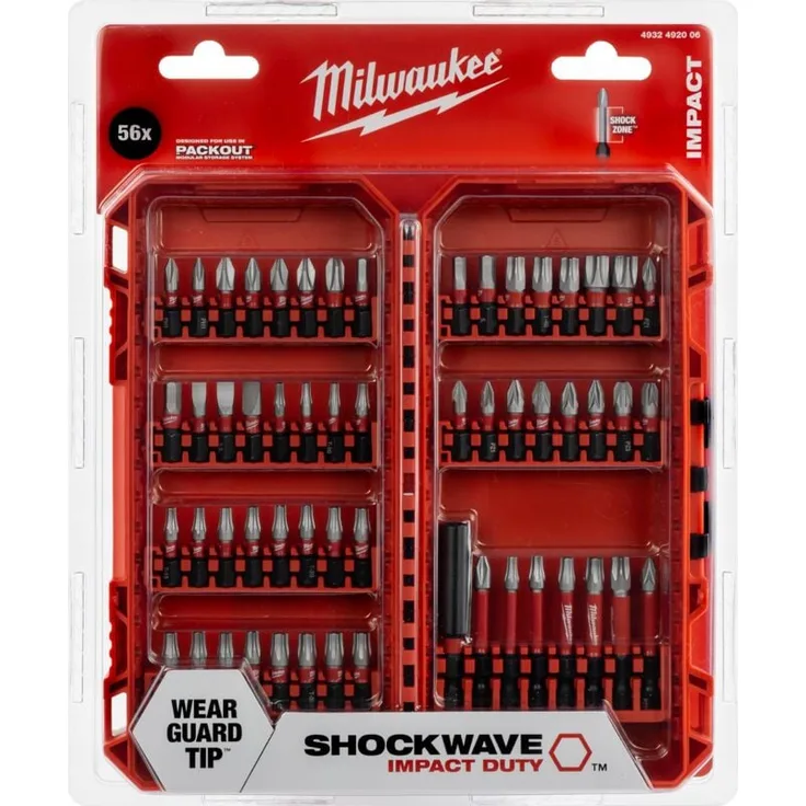 Milwaukee Shockwave Schlagbit-Set, 56-teilig für Hochleistungs-Schlaganwendungen, spezielle Wärmebehandlung für maximale Festigkeit