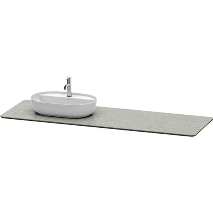 Duravit Quarzsteinkonsole LUV, 1783 x 595 mm, Ausschnitt links, grau Struktur, 1 Waschplatz