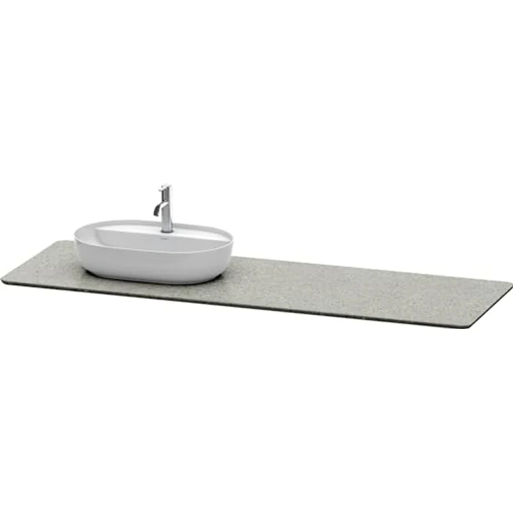 Duravit Quarzsteinkonsole LUV, 1783 x 595 mm, Ausschnitt links, grau Struktur, 1 Waschplatz