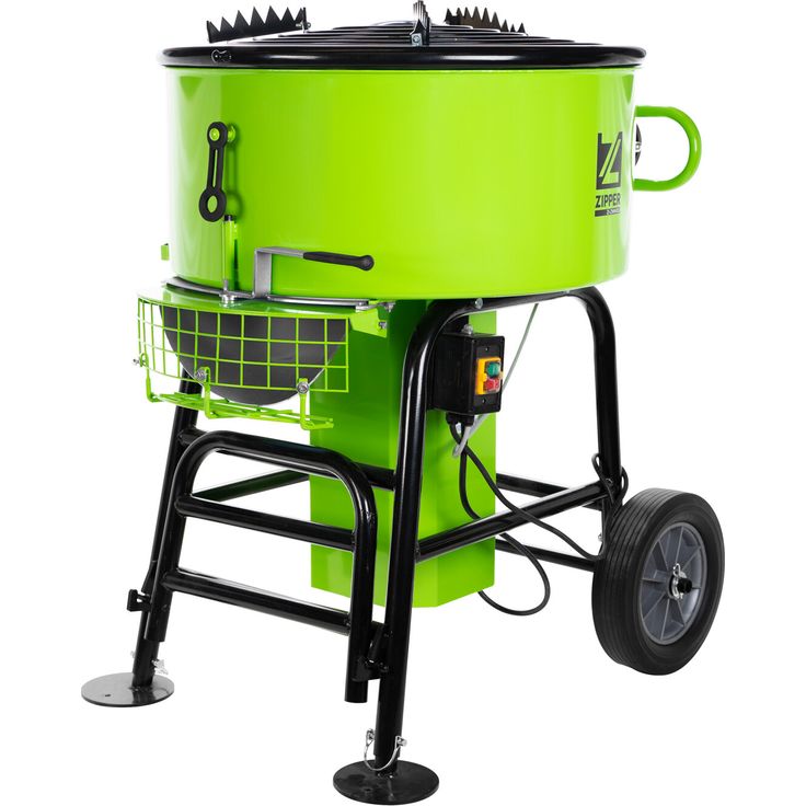 Zipper Zwangsmischer 'ZI-ZWM120', 1100 W, Trommel Ø 725 mm, 120 Liter Volumen, variable Auslasshöhe, inkl. Fahreinrichtung und Sicherheitsschalter