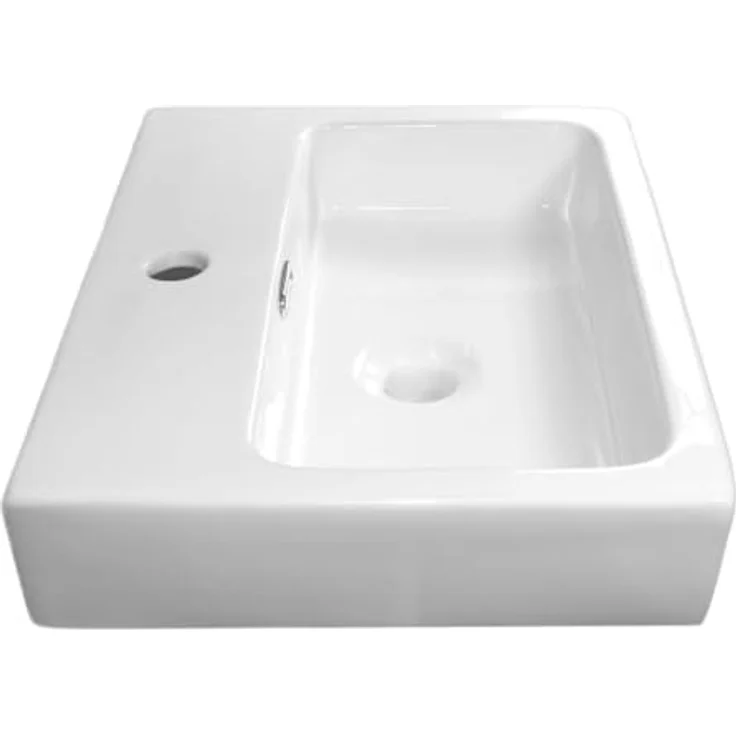 NEG Waschbecken NEG Hänge-Waschbecken Uno66H (eckig) (66H), Design Hänge-Waschbecken mit Nano-Beschichtung, weiß – Bild 2