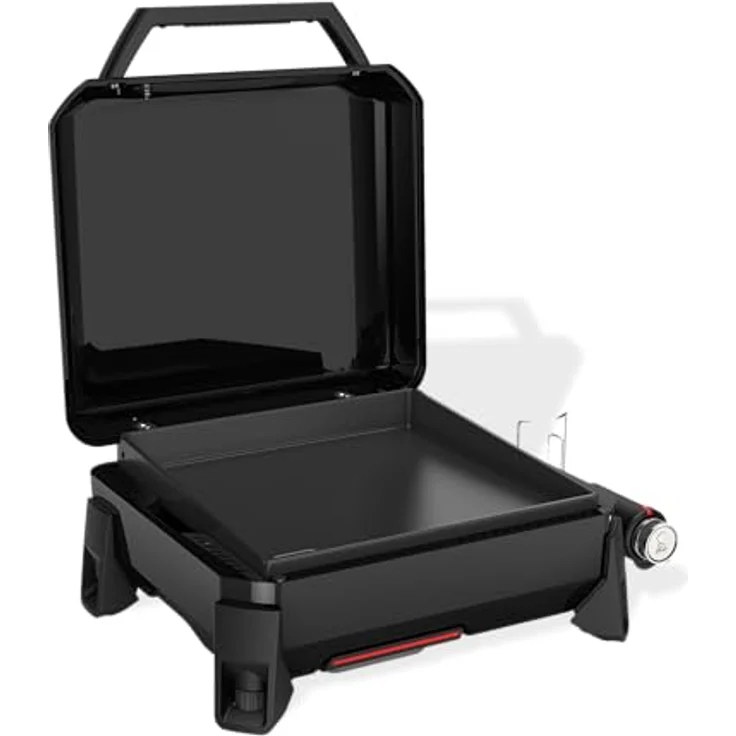 Weber SLATE GP 43 Premium Plancha Gasgrill, portabel, 43 x 41cm Grillfläche, porzellanemaillierte Antihaft-Grillfläche, höhenverstellbare Füße - Schwarz – Bild 5