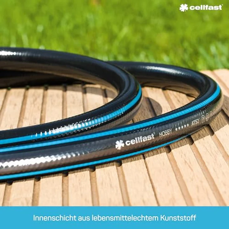 Cellfast Gartenschlauch Hobby, Formstabiler, Flexibel 6-lagiger Schlauch aus hochwertigem Doppelgeflecht mit Kreuz- und Trikotgewebe, 30 bar Berstdruck, 50m ,3-4 zoll – Bild 6