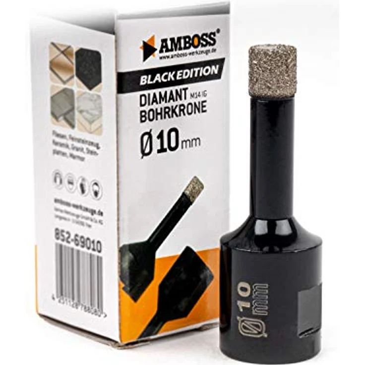 Amboss - Diamant Bohrkrone 10 mm (M14) für Winkelschleifer | Geeignet für Feinsteinzeug, harte Fliesen, Granit etc. – Bild 1