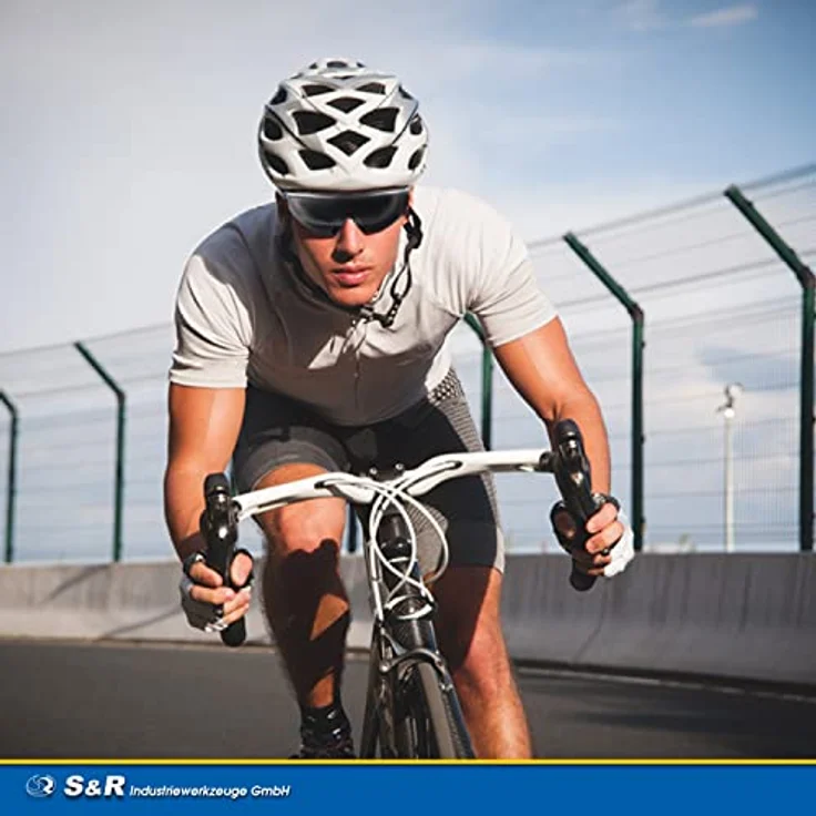 S&R Arbeitsschutzbrille transparente und getönte Sicherheits-Gläser, stoßfest, UV400 Schutz, (2St., 2 tlg. mit einem Reinigungstuch und einer robusten Tasche), verstellbare Bügel, EN 166, Sicherheitsbrillen, Komfort-Line – Bild 6