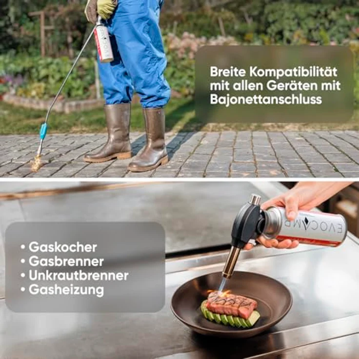 EVOCAMP Butan Gaskartuschen MSF-1a, 4er Pack à 227g für Campingkocher, Gasheizung und Grill, universell einsetzbar – Bild 5