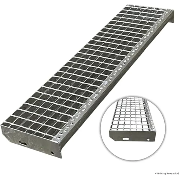 SRM Design 3 Stufen Standtreppe Modell 1, verzinkt, Breite 90 cm, Höhe 63 cm, ohne Geländer, rutschfeste Trittflächen – Bild 4