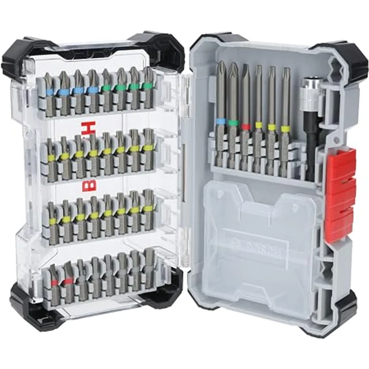 Bosch 40x Extrahartes Schrauberbit-Set, 40-tlg. aus S2-modifiziertem Stahl, farbcodiert, Amazon Exklusiv – Bild 1