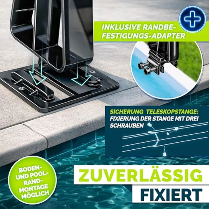 tillvex Pool Aufroller Premium, Ausziehbar von 1,05-6,15 m, inkl. Thermometer & 8 Befestigungsbänder, witterungsbeständig, mobile Aufrollvorrichtung für Solarplane – Bild 7