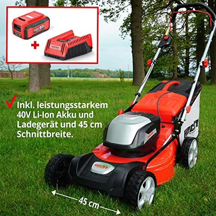Hecht 5041S Akku-Rasenmäher mit Radantrieb, 41 cm Schnittbreite, Mulchfunktion, 3-stufige Höhenverstellung, Seitenauswurf – Bild 5