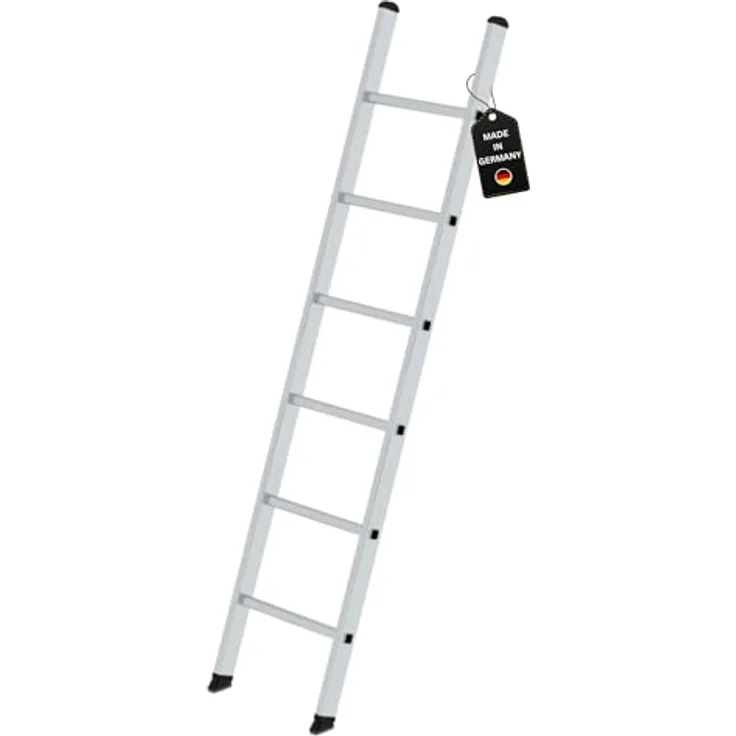 PROREGAL Sprossen-Anlegeleiter ohne Traverse | 6 Sprossen | Trittsicher, rutschfest, hochwertige Materialien | PROREGAL
