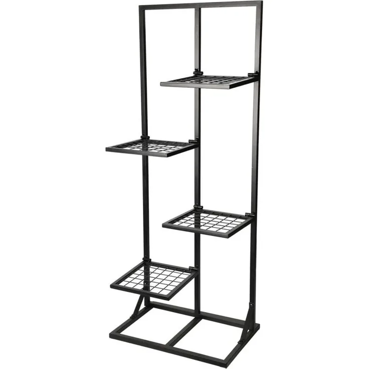 Progarden Blumenständer Blumenregal mit 4 Böden 40x27x102 cm Schwarz (1 St) - Kohlenstoffstahl, praktisches Standregal