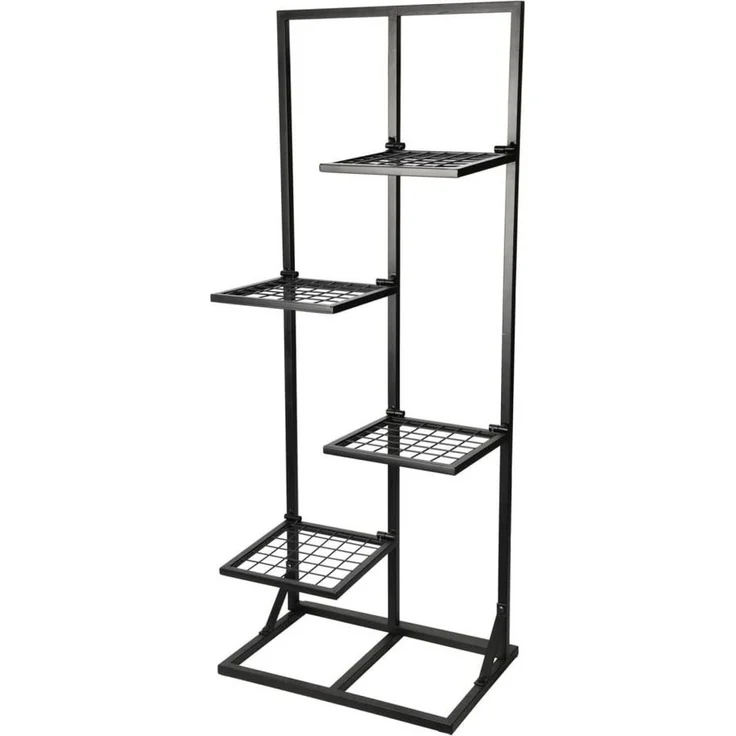 Progarden Blumenständer Blumenregal mit 4 Böden 40x27x102 cm Schwarz (1 St) - Kohlenstoffstahl, praktisches Standregal