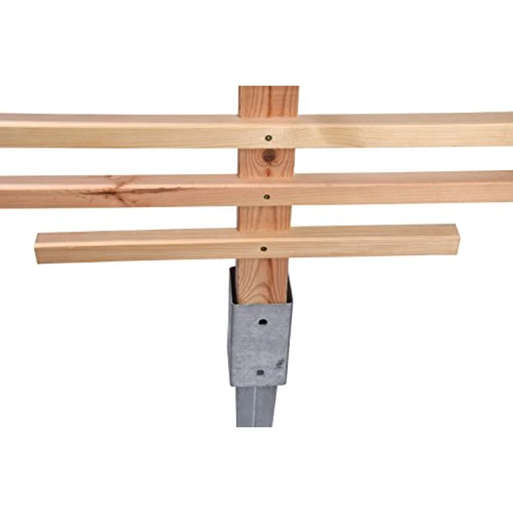 dobar Rankhilfe "Fraxinus-Blatt", großes Design-Rankgerüst aus naturfarbenem Kiefernholz, 76x6,5x186 cm, Metall-Erdspieß 7x7x75 cm – Bild 6