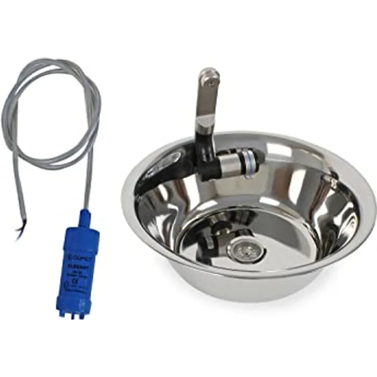 ad-ideen Mobiles Handwaschbecken 230V, Warmwasser-Heißwasser mit Automatikwasserhahn, weiß, 87 cm H x 37 cm B x 40 cm T