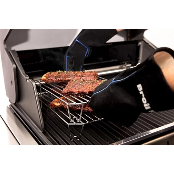 Broil King Grill-/Grillzubehör, Grillhandschuhe Leder, edelstahl, 38 x 5 x 18 cm, 60528 – Bild 6