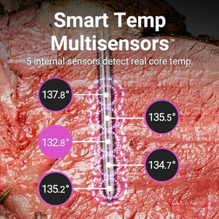 MEATER MEATER 2 Plus: Smart Meat Thermometer, Direct Heat Grilling at 1000°F, Long Bluetooth Range, 100% Waterproof, Precision Cooking, Multi Sensors, Certified Calibration, for BBQ/Grill/Kitchen – Bild 3