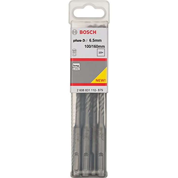 Bosch Professional Hammerbohrer SDS plus-3, für Beton, 6,5 x 100 x 160 mm, Zubehör Bohrhammer – Bild 2