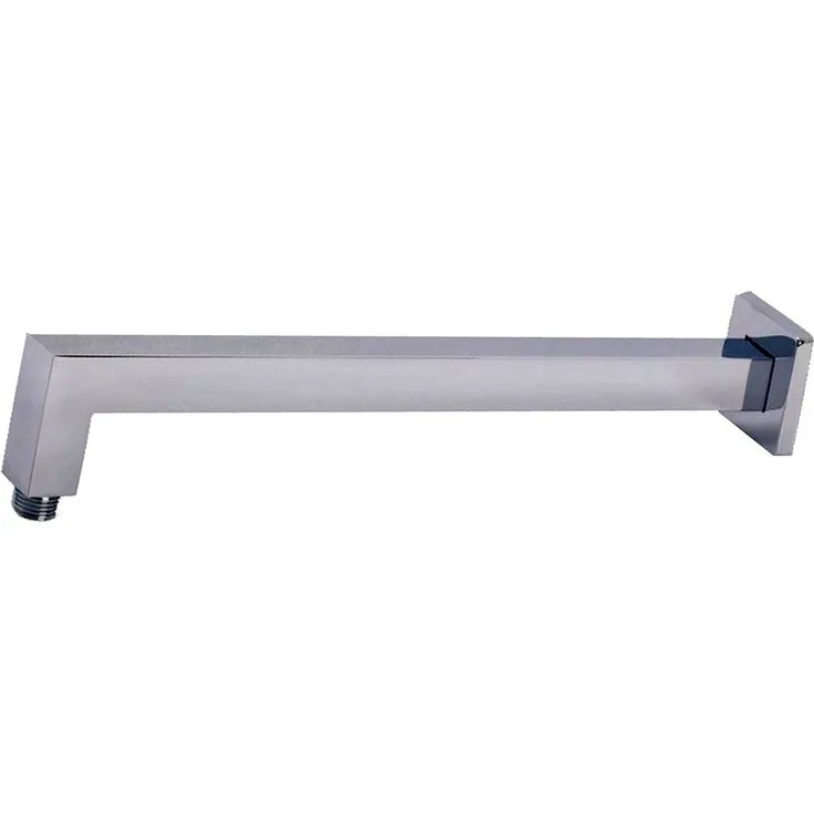 walexo Duscharmatur WH-Q01, Wand- und Deckenhalterung aus Messing, quadratisch, Chrome, 45 cm Länge