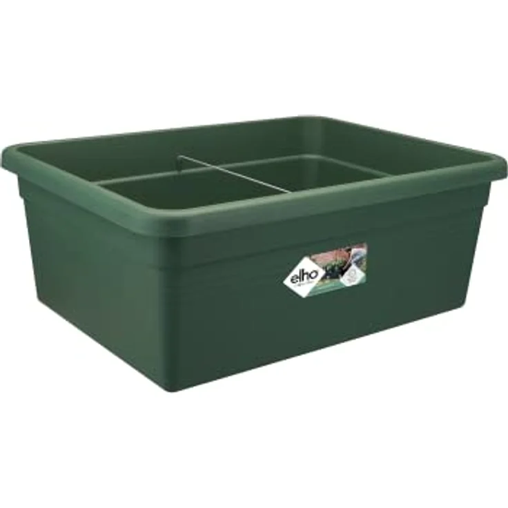 Elho Green Basics Beweglicher Garten, Übertopf für Draußen in Laubgrün, 76.7 x 57.9 x 29 cm, mit 6 integrierten Rädern, aus Recycling-Kunststoff, 100% recycelbar – Bild 1