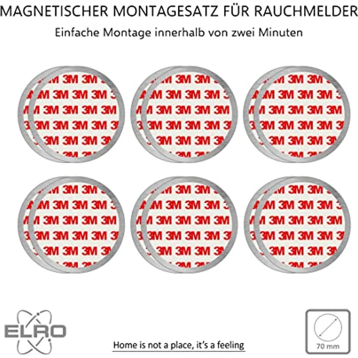 ELRO FM7000 Rauchmelder Magnet Montageset-6 Stück – Bild 2