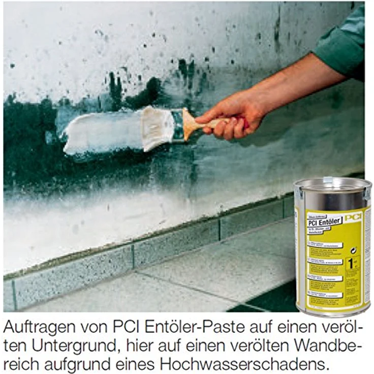 PCI Mörtel PCI Entöler, Spezial-Reiniger für Öl-, Bitumen- und Wachsflecken, weiß, 1 l – Bild 2