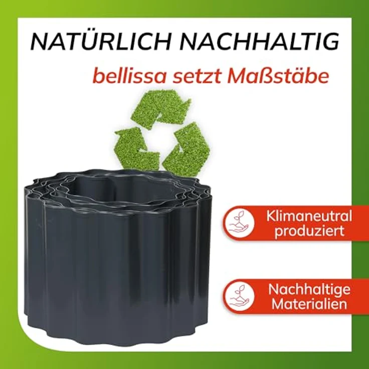 bellissa Rasenkante Welle Anthrazit 14 cm x 500 cm x 0,5 cm – Bild 6