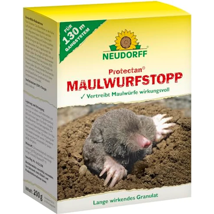 Neudorff Protectan MaulwurffStopp – Maulwurfvertreibung mit speziellen Duftstoffen, 200 g – Bild 1