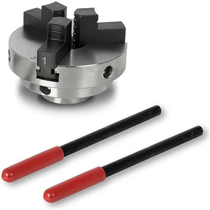 EBERTH Dreibackenfutter 80 mm, 3" Selbstzentrierend mit Anschluss-Gewinde 1"-8 TPI, inkl. Spannwerkzeug, Hochwertiges Drechselfutter für Holz, Metall und Kunststoff – Bild 3