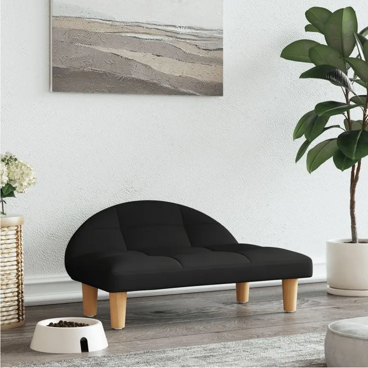 vidaXL Hundematratze Schwarzes Haustier-Sofa aus massivem Kiefernholz, 70 x 52 x 30 cm